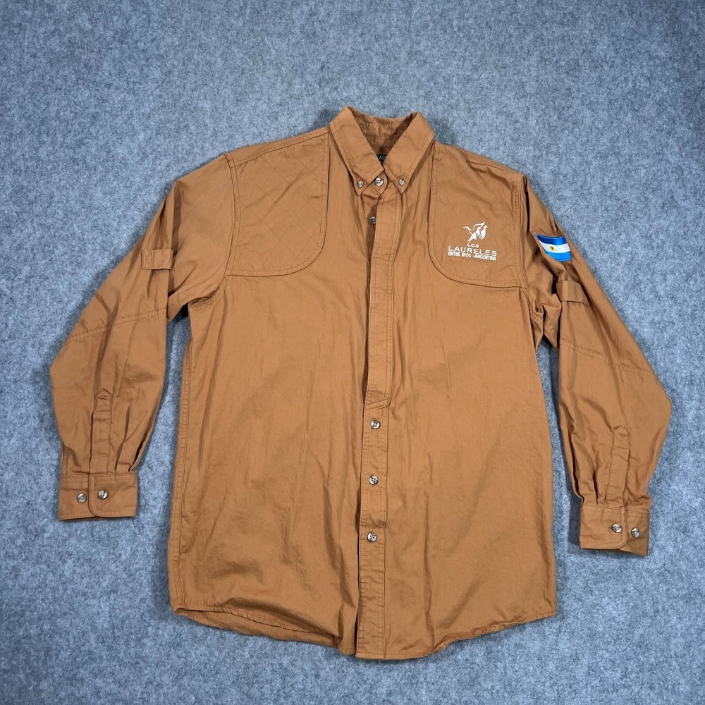 Kevin's Plantation Collection Brown Long Sleeve Button Up Shirt Mens Size Medium
